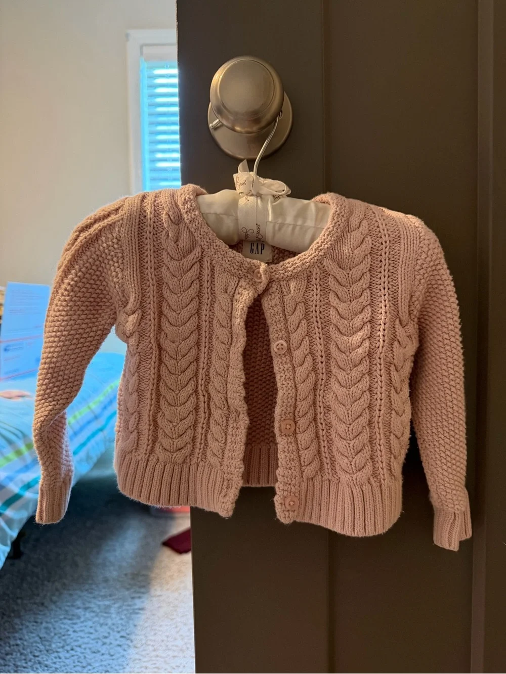 GAP Pink Cable-Knit Cardigan